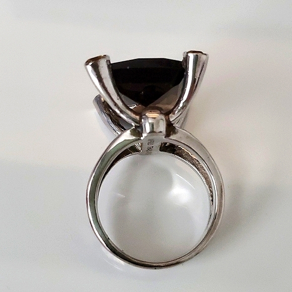 COCKTAIL Smokey Quartz Ring with Citrine Prongs | Size 6.75 - Picture 5 of 7